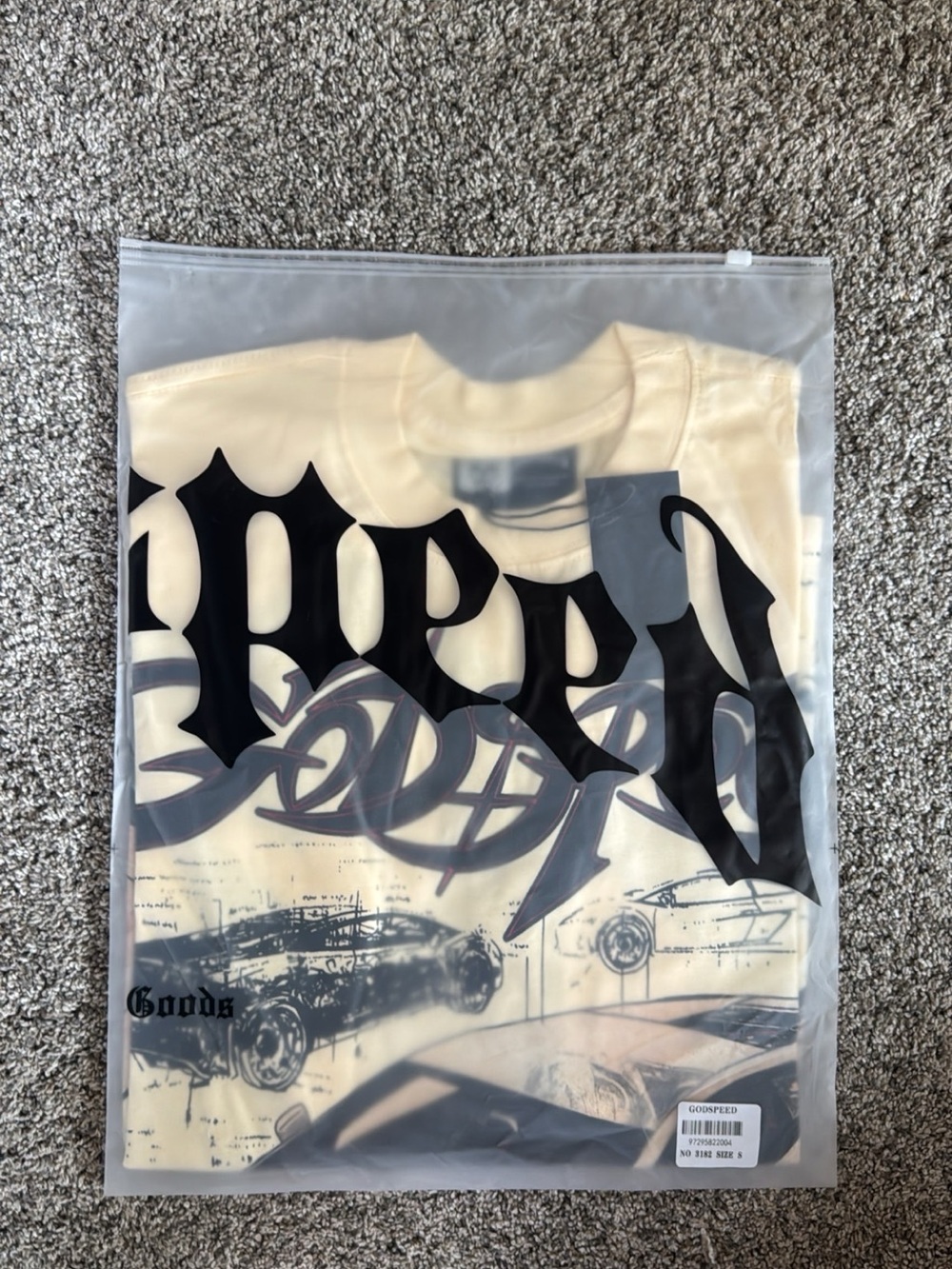 GODSPEED Graphic Tee in Cream with Black Print